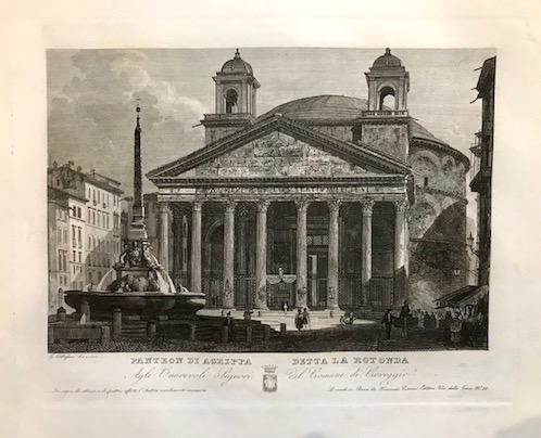 Cottafavi Gaetano (attivo nella prima metà  del XIX Secolo) Panteon di Agrippa detta la Rotonda 1843 Roma